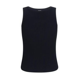Max Mara Ribbed Viscose Tank Top - Black