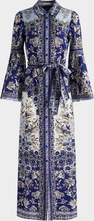 Alice & Olivia Chassidy Forevermore Bell-Sleeve Shirtdress
