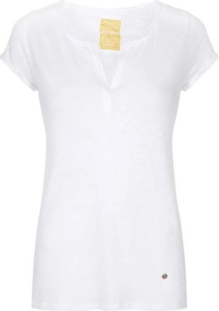 Mos Mosh Witte Troy Tee - Stijlvol T-shirt - Dames - T-shirts - Wit - L - Katoen - Tops