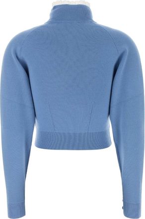 Chlo&eacute; Lace-Trim Wool Sweater - Blue