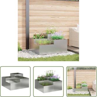 vidaXL vidaXL Vaso da esterno - Vaso da giardino Argento 80 x 80 x 48 cm Acciaio zincato