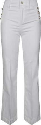 Liu Jo Broek met zijknopen - Dames - Wijde Broeken - Wit - W29 - Broeken