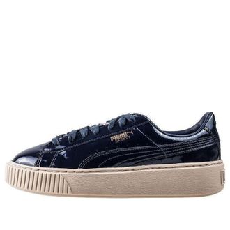 Puma (WMNS) PUMA Basket Platform Patent Marshmallow Black 363314-06