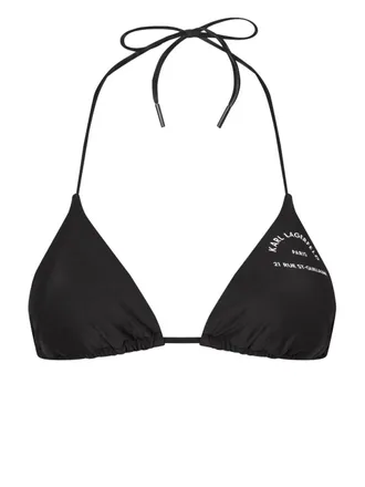 Karl Lagerfeld Rue St-Guillaume triangle bikini top - women - Elastane/Recycled Polyamide - S - Black