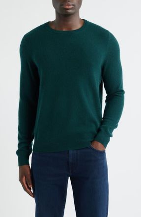 Nordstrom Cashmere Crewneck Sweater in Green Ponderosa at Nordstrom, Size Xx-Large