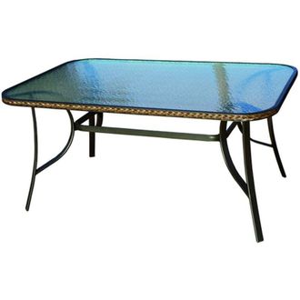 DL1961 Mesa Aluminio Montilla Marron 155x99 Cm, Mesa Montilla Marr&oacute;n 155 X 99 Cm. - Mesa Con Cristal Templado. - Dimensiones: 155 X 99 X 73 Cm. - Ideal Para 