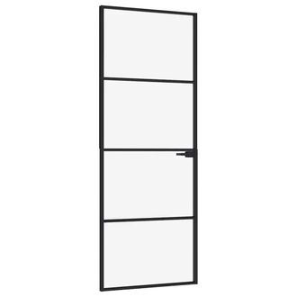 Berkfield Home Interior Door Black 76x201.5 cm Tempered Glass&Aluminium