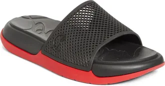 Christian Louboutin Easy Breezy Rubber Slide Sandal in Black at Nordstrom, Size 12Us