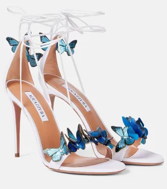 Aquazzura Papillon 105 leather sandals