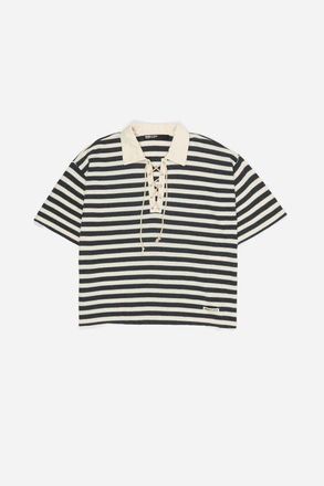 Bimba & Lola Cotton T-Shirt with Corset Detail in Green at Nordstrom, Size X-Small Eu