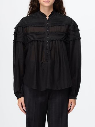 Isabel Marant Cotton Shirt with Ruffles and Mandarin Collar
