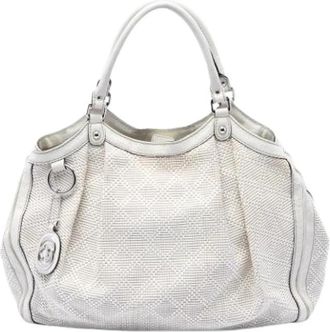 Gucci Pre-owned Sukey Tote Bag - Dames - Vintage Shopper - Wit - ONE Size - Leer - Vintage