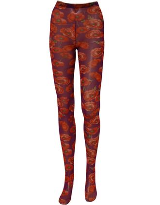 Dolce & Gabbana Floral Print Nylon Leggings - Purple