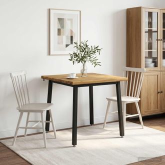 vidaXL 90 X 90 X 75 Cm Legno Di Acacia Massello Bianco E Nero Quadrato Vidaxl