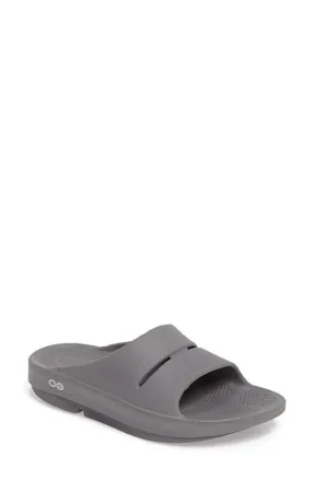 Oofos Gender Inclusive OOahh Slide Sandal in Slate at Nordstrom, Size 10 Womens