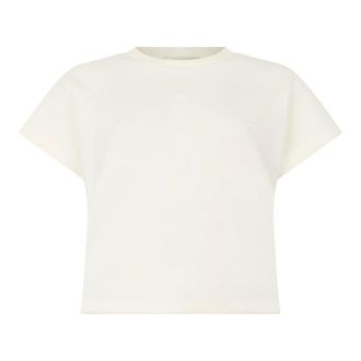 Elisabetta Franchi T-Shirts, female, White, Size: XS Short Sleeve T-Shirt With Lettering