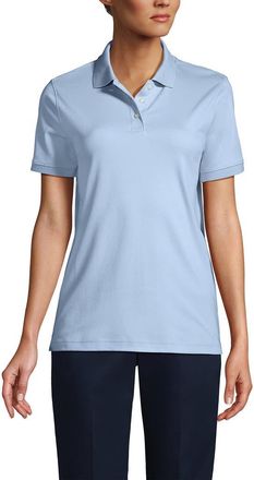 Lands End School Uniform Short Sleeve Interlock Polo Shirt in Blue at Nordstrom, Size X-Large