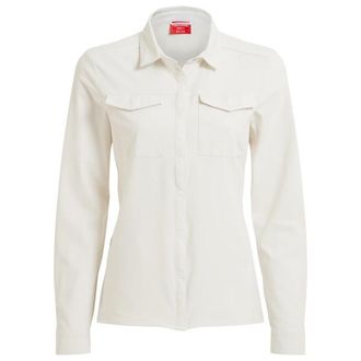 Craghoppers Nosilife Pro Langarm Bluse V Bluse f&uuml;r Damen | wei&szlig;