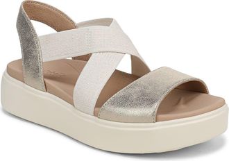 Dr. Scholls Madicldease Slingback Platform Wedge Sandal in Gold at Nordstrom, Size 9.5