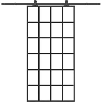 vidaXL Vidaxl - Puerta Corredera Con Herrajes 102x205 Cm Esg Vidrio Y Aluminio