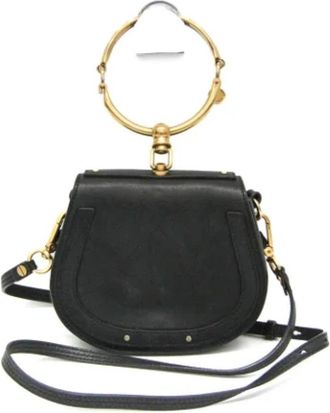Chlo&eacute; Tweedehands leren handtassen - Dames - Vintage Handtas - Zwart - ONE Size - Leer - Vintage
