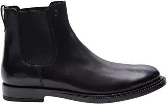 Tod's Heren Zwarte Leren Chelsea Laarzen - Heren - Chelseaboots - Zwart - 39 EU - Leer - Schoenen