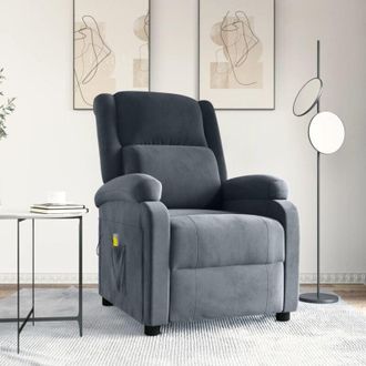 vidaXL Sill&oacute;n De Masaje Terciopelo Gris Oscuro Vidaxl