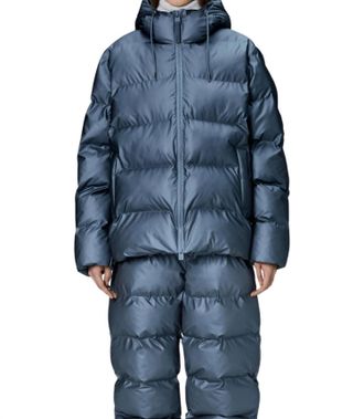 Rains Alta Longer Puffer Jacket In Bay