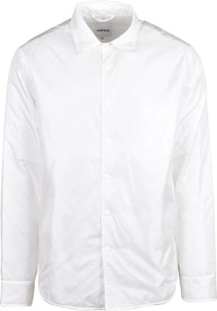 Aspesi White Padded Snap Button Polyamide Shirt