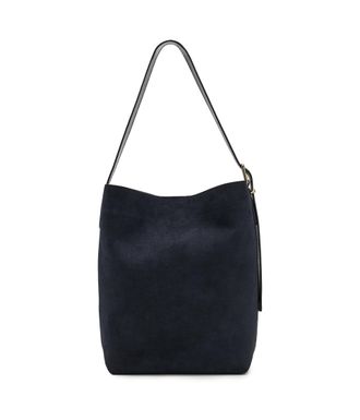Madewell The Essential Bucket Tote in Suede, Juniper Berry