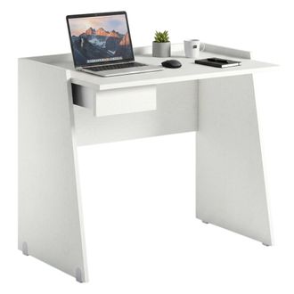 Dmora Escritorio Darin, Escritorio Moderno Con Caj&oacute;n, Mesa De Estudio U Oficina Para Porta Libros De Pc, 100% Made In Italy, 90x60h80 Cm, Blanco - Dmora