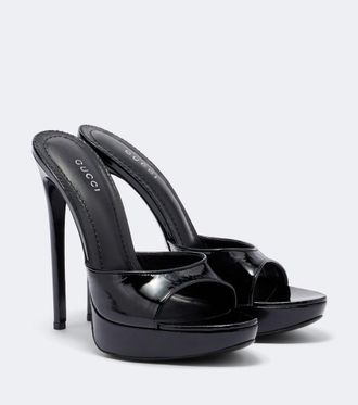 Gucci Julia patent leather platform sandals