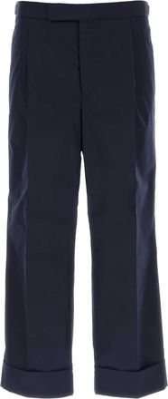 Thom Browne Navy Blue Polyester Blend Pant