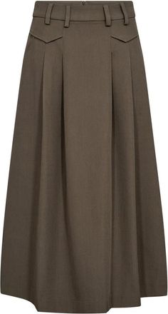 Co'Couture Midi Rokken - Dames - Midirokken - Bruin - XS - Rokken