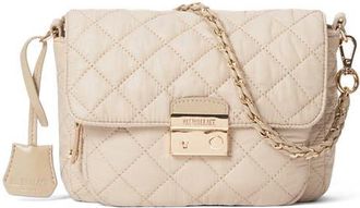 MZ Wallace Small Crosby Lock Quilted Nylon Crossbody Bag in Buff at Nordstrom