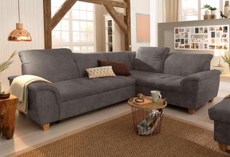 HOME AFFAIRE Ecksofa »Lyla L-Form« wahlweise mit Rückenfunktion und Bettfunktion