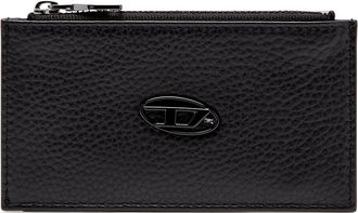 Diesel Flat card holder in grainy leather - Card cases - Man - Black