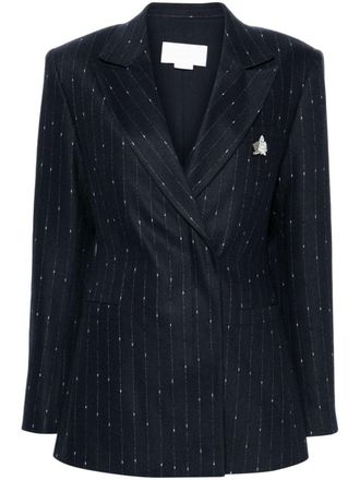 Genny pinstripe-pattern blazer - Blue