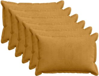 vidaXL Funda De Almohada 6 Uds. Houten Amarillo 30 X 50 Cm Pana Vidaxl