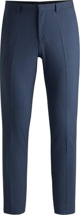 HUGO BOSS Hugo Mens Hesten232x Solid Patterned Slim Chinos in Dark Blue - Size 32W/32L