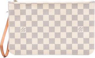 Louis Vuitton Pre-owned Womens Damier Azur Neverfull Mm Pouch - Ivory Textile - One Size