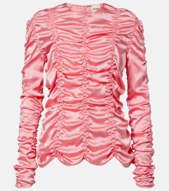 Khaite Top Rory de charmeuse de seda fruncido