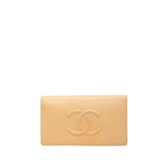 Chanel Pre-owned Wallets, female, Beige, Size: ONE SIZE Pre-owned Vintage Caviar Wallet