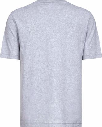Brunello Cucinelli Mens Crewneck T-Shirt Solomeo Crest Grey Cotton T-Shirts And Polos