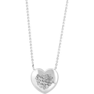 Effy Sterling Silver Diamond Heart Pendant Necklace at Nordstrom Rack, Size 18