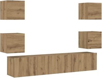 vidaXL Vidaxl - Wall Mounted tv cabinets 6 pcs Artisan Oak Engineered Wood