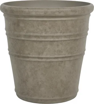 Beliani Maceta De Mezcla De Piedra Tiesto De Jard&iacute;n Interior Exterior 46 X 47 Cm Gris Pardo Agistri