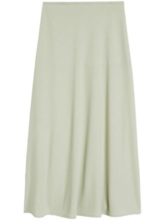 Jil Sander Flared zipped midi skirt - women - Viscose/Polyamide - 36 - Green