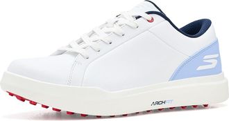 Skechers Drive 6 Archfit Waterproof Golf Shoe Womens Golf Shoes White/Blue : 6.5 B - Medium, Leather