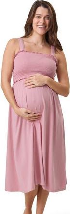 Kindred Bravely Sienna Smocked Maternity & Nursing Dress in Light Mauve at Nordstrom, Size X-Large